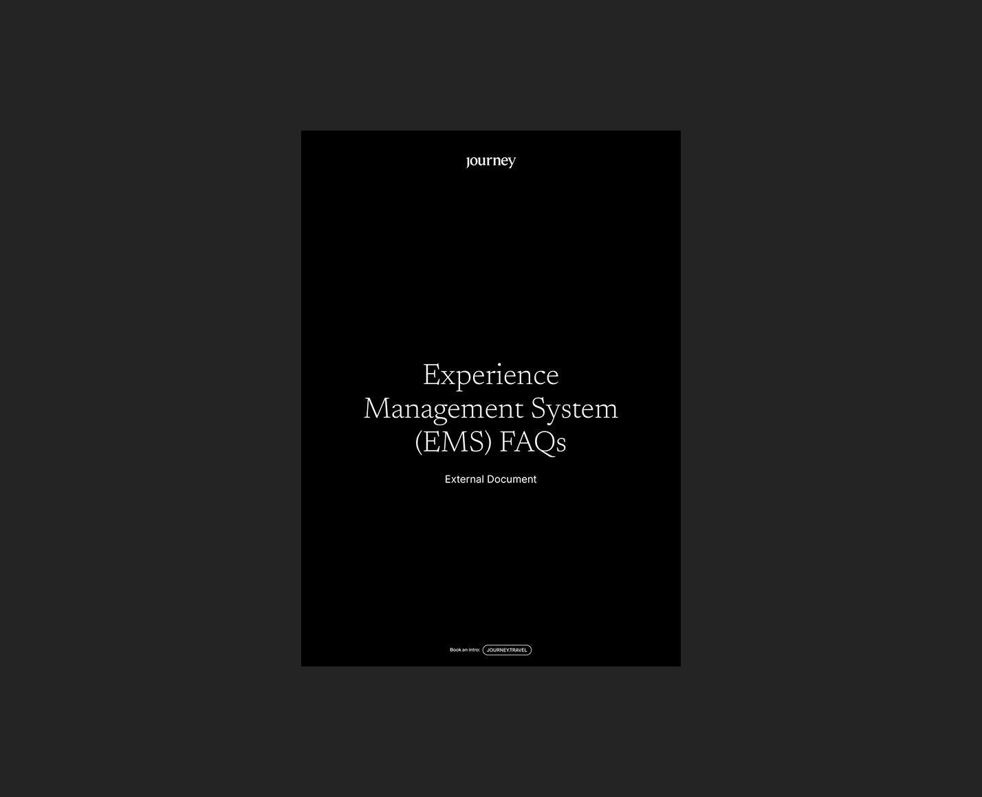 Experience Management System FAQ's - Front cover image